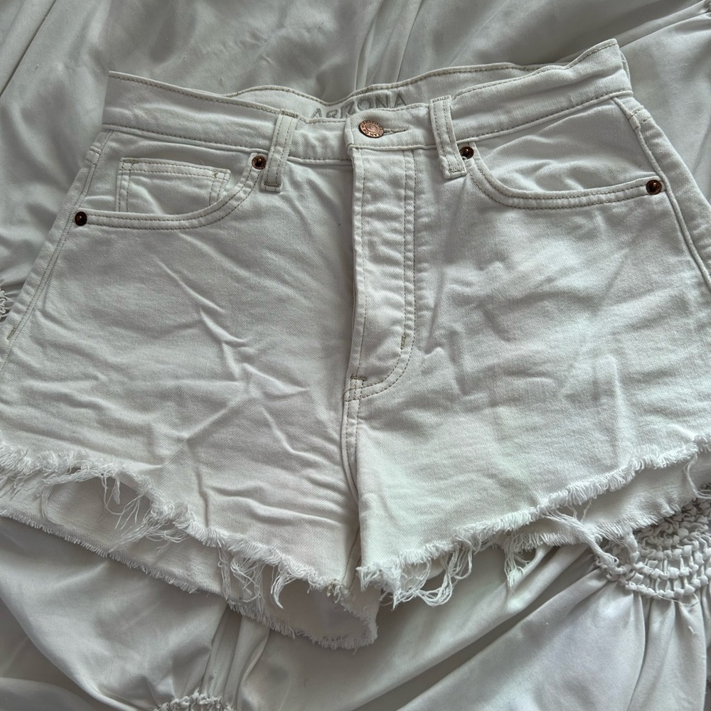 White denim shorts